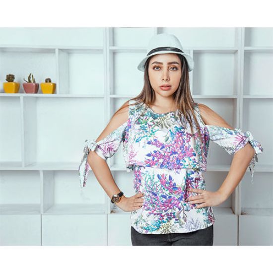 Picture of شومیز پارچه ترک گلدار بنفش