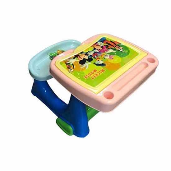Picture of میز تحریر صورتی-زرد و صندلی آبی رنگ کودک دانا